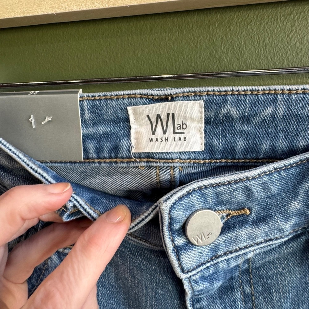 NWT Wash Lab Poppy Relaxed Straight Leg Denim‎ Jeans Size 27 Medium/Light Wash - Picture 6 of 11